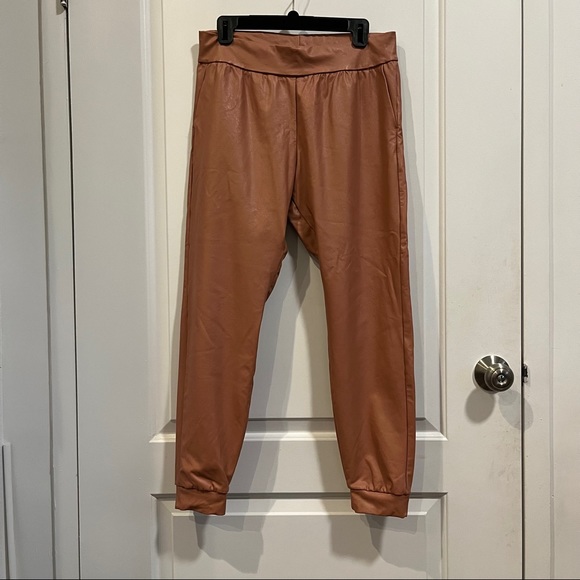 Commando Faux Leather Jogger in Color Adobe - Picture 4 of 4